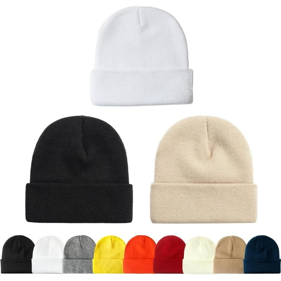 Kiibsot 3 Packs Unisex Beanie Hats for Men Women Winter Knit Beanies