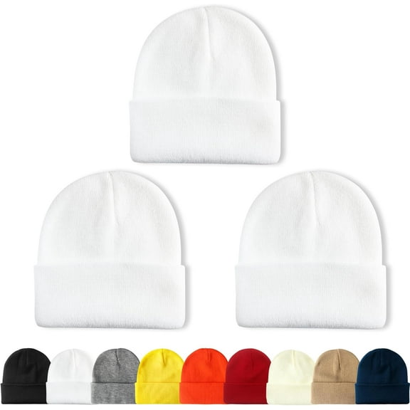 Kiibsot 3 Packs Unisex Beanie Hats for Men Women Winter Knit Beanies