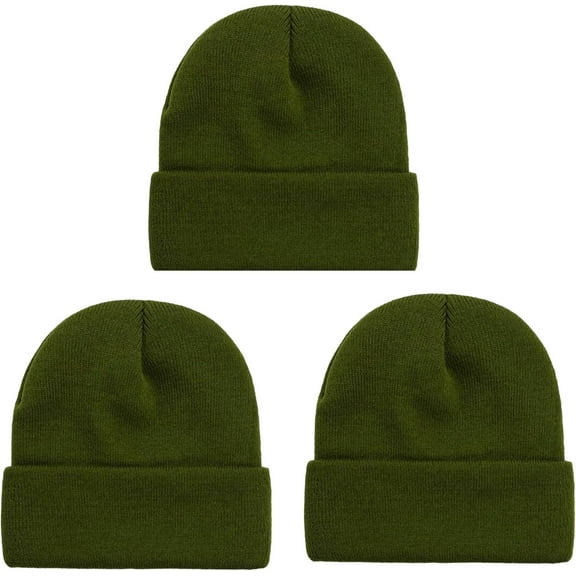 Kiibsot 3 Packs Unisex Beanie Hats for Men Women Winter Knit Beanies