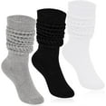 thumbnail image 1 of Kiibsot 3 Pairs Slouch Socks for Women 80s 90s Scrunch Socks Heavy Soft Extra Long Scrunchie Socks, 1 of 5