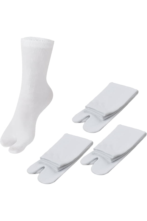 3 Pairs Unisex Casual Japan Tabi Socks, Split 2 Toe Sandals Ninja Slipper Socks