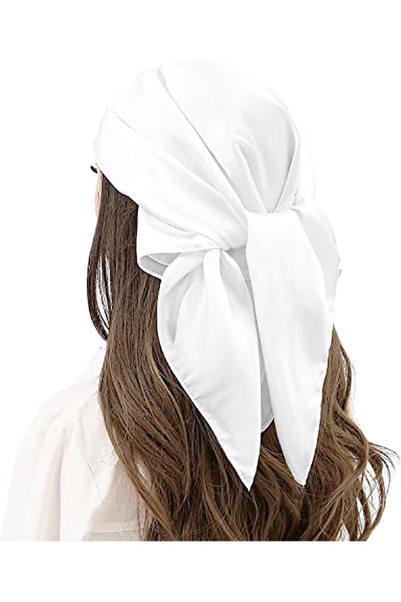 35” Large Silk Head Scarves Bandanas for Women, Womens Elegance Silk Scarf Headscarf Hair Scarf