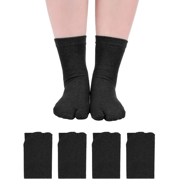 Kiibsot 4 Pack Flip Flop Socks Split Toe Socks Japanese Tabi Socks for Men Women