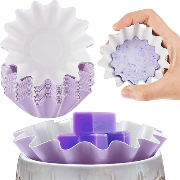 Kiibsot 50/100/150pcs Wax Melt Liners, Reusable Wax Warmer Containers Leakproof Cups for Scented Candle, Paper Holders for Electric Pluggable Melter and Burner