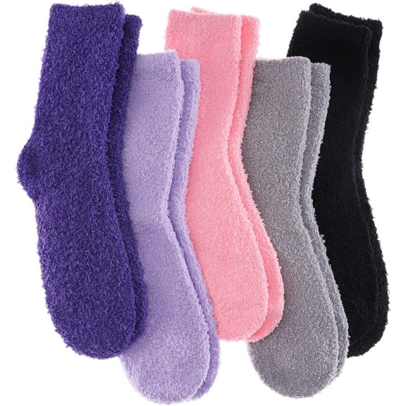 Kiibsot 5Pairs/ 6 Pairs Womens Super Soft Fuzzy Plush Warm Winter Home Sleeping Slipper Socks