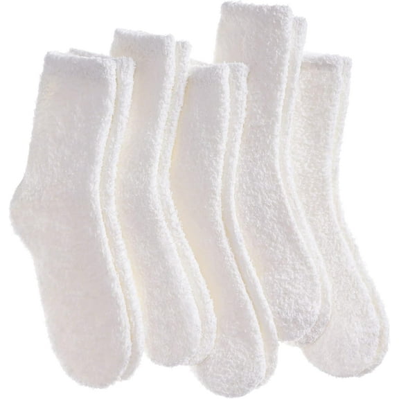 Kiibsot 5Pairs/ 6 Pairs Womens Super Soft Fuzzy Plush Warm Winter Home Sleeping Slipper Socks