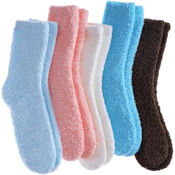 Kiibsot 5Pairs/ 6 Pairs Womens Super Soft Fuzzy Plush Warm Winter Home Sleeping Slipper Socks