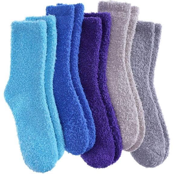 Kiibsot 5Pairs/ 6 Pairs Womens Super Soft Fuzzy Plush Warm Winter Home Sleeping Slipper Socks