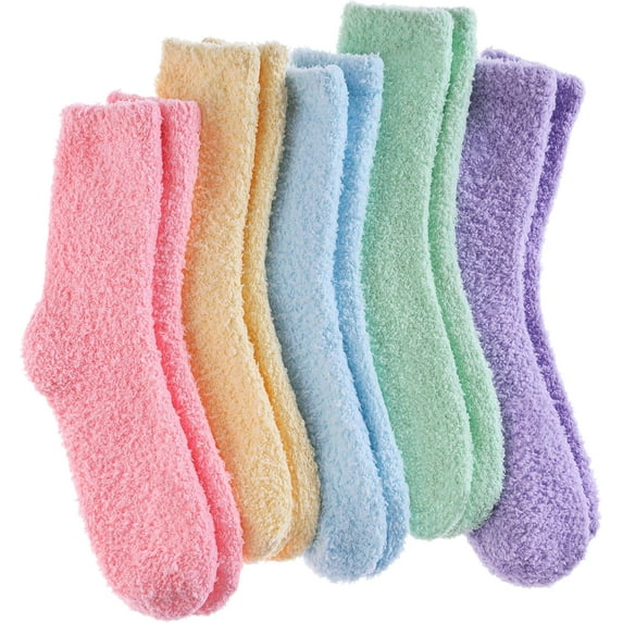 Kiibsot 5Pairs/ 6 Pairs Womens Super Soft Fuzzy Plush Warm Winter Home Sleeping Slipper Socks