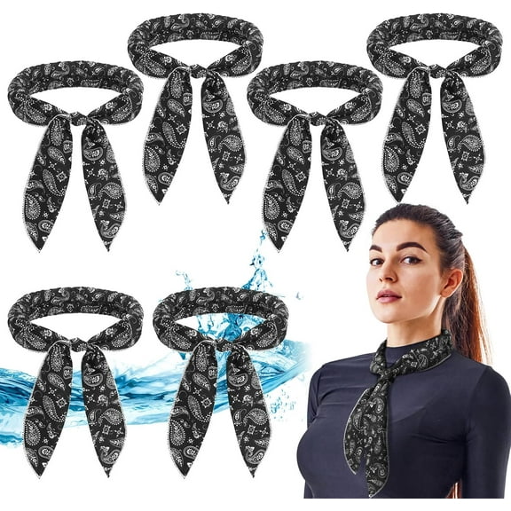 Kiibsot 6 Pcs Cooling Neck Wraps Neck Cooler Scarf Cooling Bandana for Women Men Hot Weather Outdoor Activities