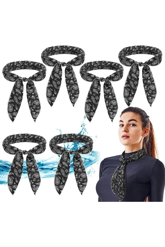 6 Pcs Cooling Neck Wraps Neck Cooler Scarf Cooling Bandana for Women Men Hot Weather Outdoor Activities