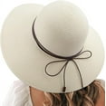 thumbnail image 1 of Kiibsot Beach Hats for Women Big Straw Wide Brim Summer Hat Floppy Foldable Roll up Cap Sun Hat UPF 50+, 1 of 6