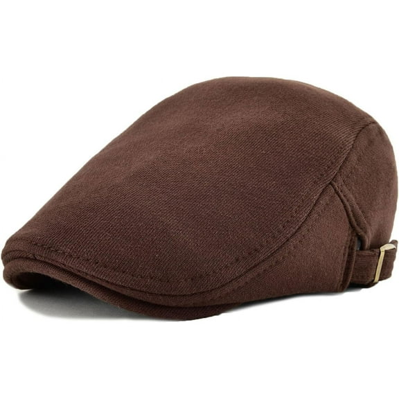Kiibsot Men 100% Cotton Newsboy Cap Adjustable Flat Ivy Gatsby Driving Hat