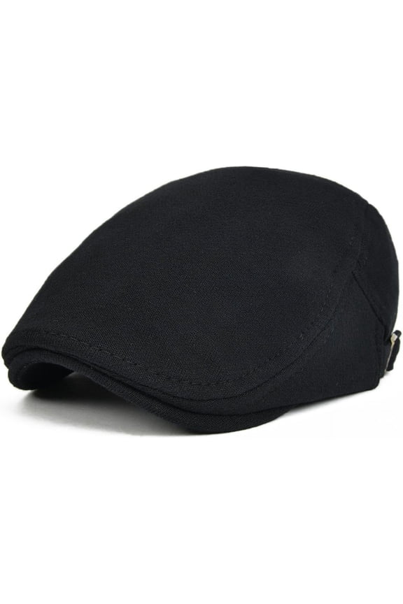 Men 100% Cotton Newsboy Cap Adjustable Flat Ivy Gatsby Driving Hat