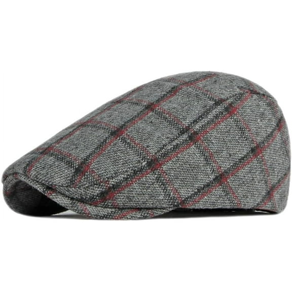 Kiibsot Newsboy Hats for Men Flat Cap Adjustable Tweed Ivy Gatsby Cabbie Hat