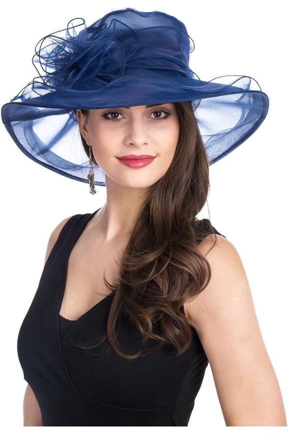 Organza Derby Church Hat for Women Bridal Wedding Tea Party Hat