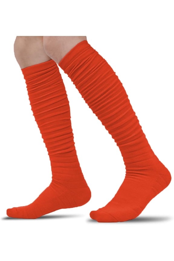 Scrunch Football Socks Ultra Long 1 Pair/2 Pairs Combed Cotton With Ankle Support Padded Knee High Socks for Youth Adult