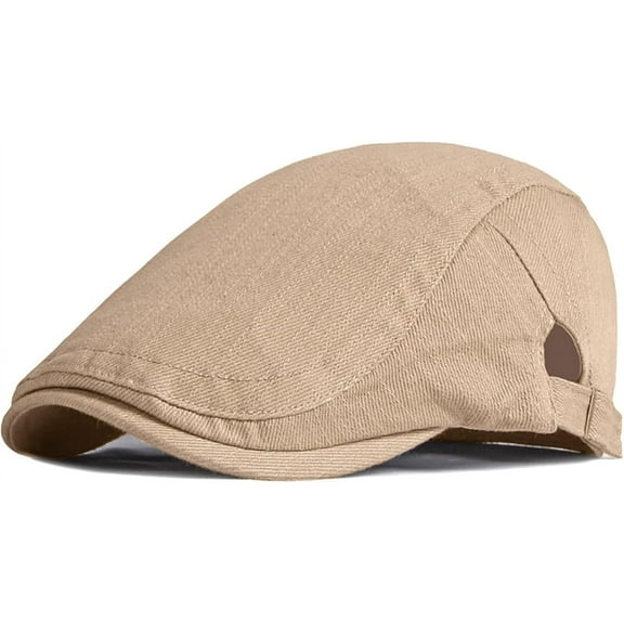 Kiibsot Vintage Newsboy Hats for Men Flat Cap Cotton Adjustable Breathable British Cabbie Ivy Driving Hunting Hat