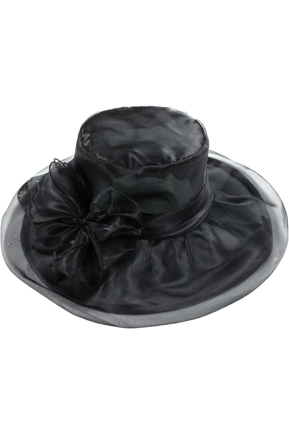 Women Girls Tea Party Hat Church Funeral Cocktail Easter British Organza Veil Dress Hat Cap