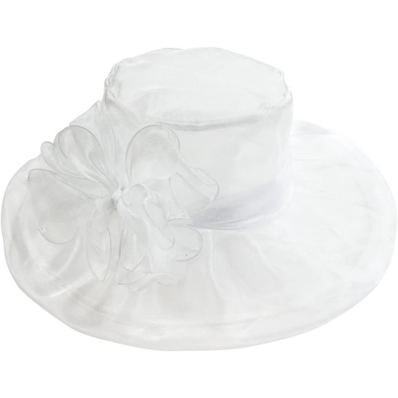 Kiibsot Women Girls Tea Party Hat Church Funeral Cocktail Easter British Organza Veil Dress Hat Cap