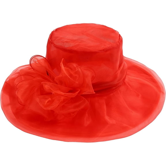 Kiibsot Women Girls Tea Party Hat Church Funeral Cocktail Easter British Organza Veil Dress Hat Cap