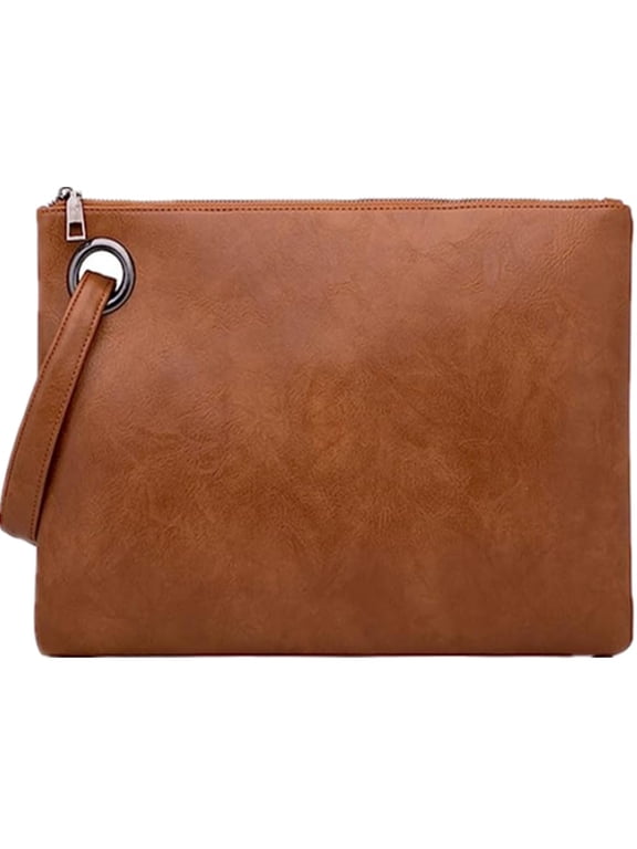 Women's Evening Leather Envelope Clutch Bag, Wristlet Purse Wallet, Formal Party Handbag Pouch for Wedding Prom
