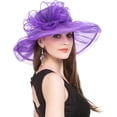 thumbnail image 1 of Kiibsot Women's Organza Church Kentucky Derby Hat Bridal Tea Party Wedding Hat Sun Hat, 1 of 3
