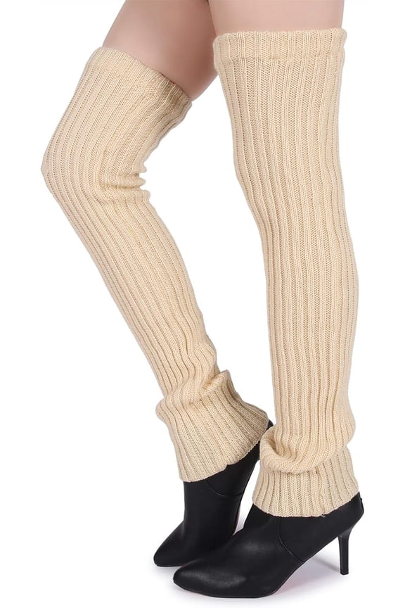Women's Winter Over Knee High Footless Socks Knit Warm Long Leg Warmers