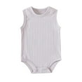 thumbnail image 1 of Kiijoy Baby Boy Girl Solid Ribbed Romper Sleeveless Bodysuit Jumpsuit, Sizes 0-24M, 1 of 3