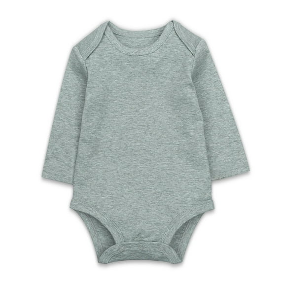 Kiijoy Baby Girl Boy Long Sleeve Bodysuit Solid Color Cotton Romper Onesies, Sizes 0-24M