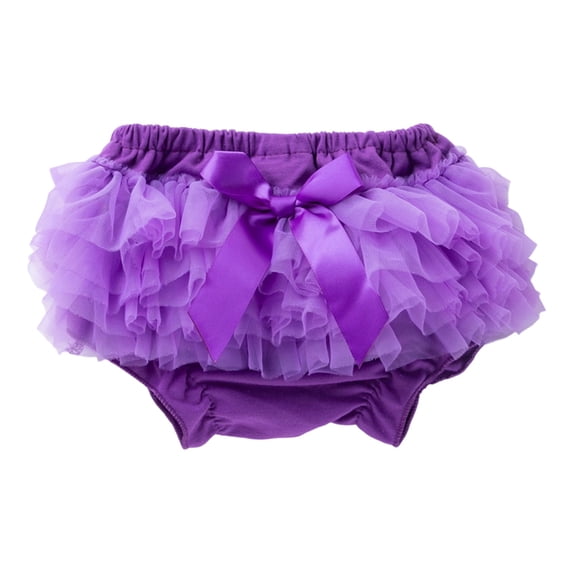 Kiijoy Baby Girls Mesh Layered Bow Skorts Cute Ruffle Shorts, Sizes 12-24 Months