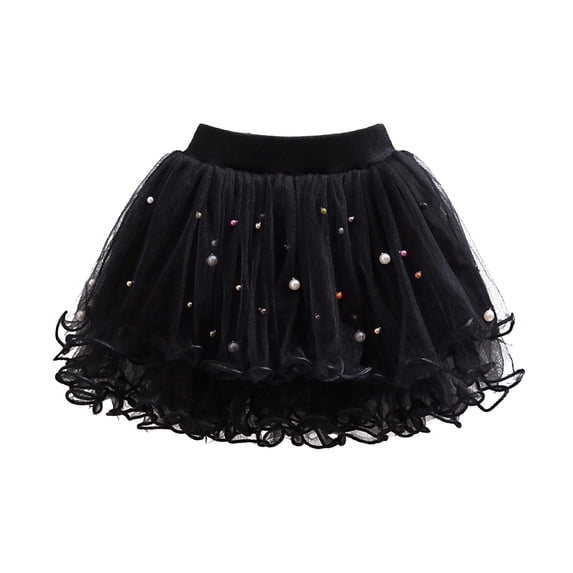 Kiijoy Baby Girls Pompoms Layered Mesh Tutu Skirt Dance Party Tulle Skirt, Sizes 1-14