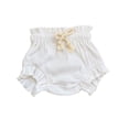 thumbnail image 1 of Kiijoy Baby Knit Ruffle Shorts Soft Drawstring High Waist Bloomers Shorts, Sizes 3-6 Months, 1 of 2