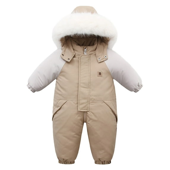 Kiijoy Baby Snowsuit Boys Girls Winter Windproof Jumpsuit Thick Warm Romper, Sizes 2-3
