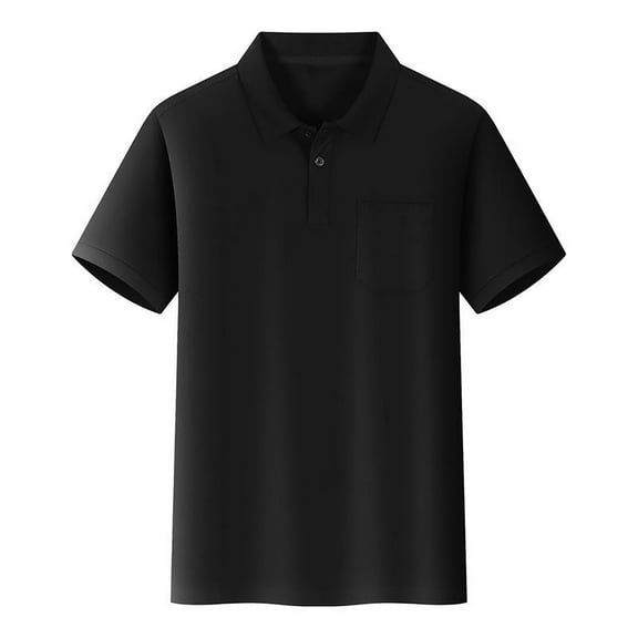 Kiijoy Boy School Uniform Short Sleeve Polo Shirt Solid Unisex Kids T-Shirt with Pocket, Sizes 11-12