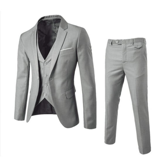 Kiijoy Big Boys 3-Piece Suit Formal Blazer Vest Pants Outfits Classic Suit, Sizes 13-14