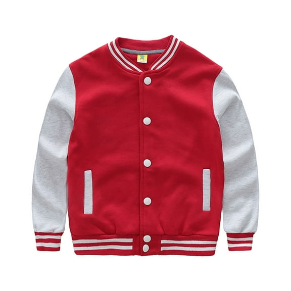 Kiijoy Big Boys Bomber Jacket Colorblock Varsity Active Sweatshirt Coat, Sizes 9-12