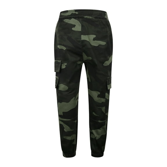 Kiijoy Big Boys Camo Cargo Pants Pull-On Relaxed Fit Sweatpants Activewear, Sizes 9-10