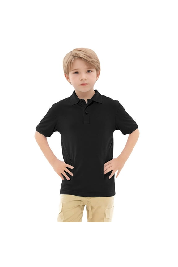 Big Boys Casual Solid Polo Shirt Kids Plain School Uniform T-Shirt, Sizes 10-11