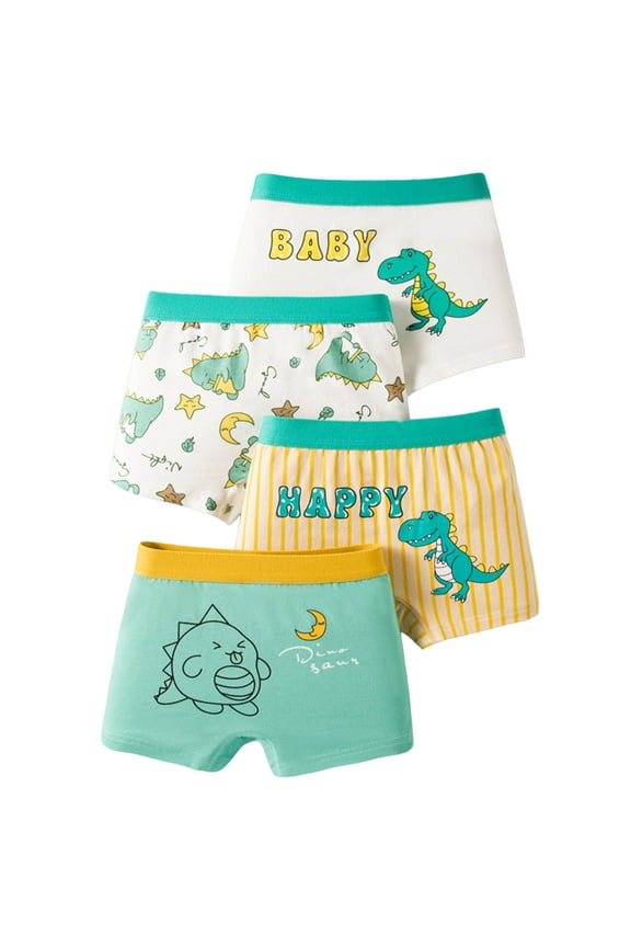 Big Boys Comfort Flex Tagless Boxer Briefs Cartoon Underwear, 4 Pack, Sizes 11-12