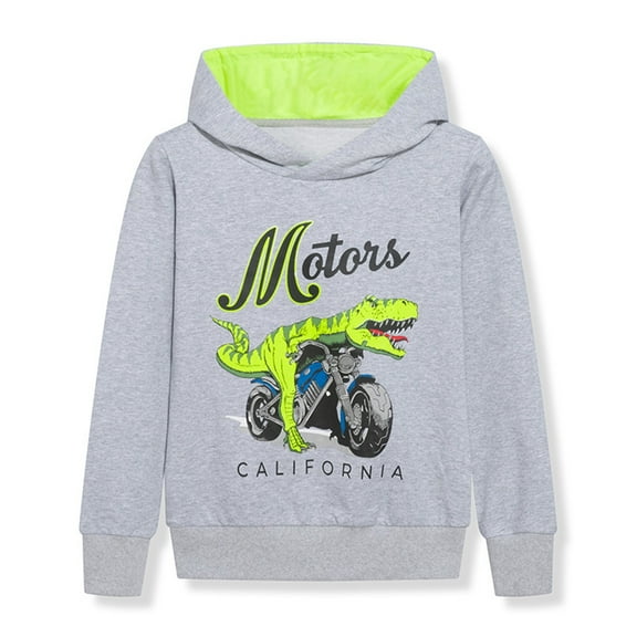 Kiijoy Big Boys Dinosaur Hoodie Cotton Casual Pullover Hooded Sweatshirt, Sizes 8-9
