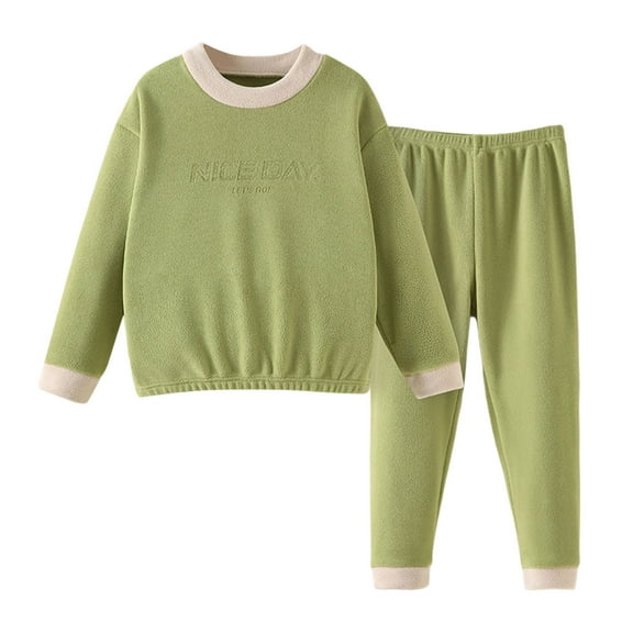 Kiijoy Big Boys Flannel Pajamas Cozy Soft Long Sleeve Top Pants Sleepwear, Sizes 8-10