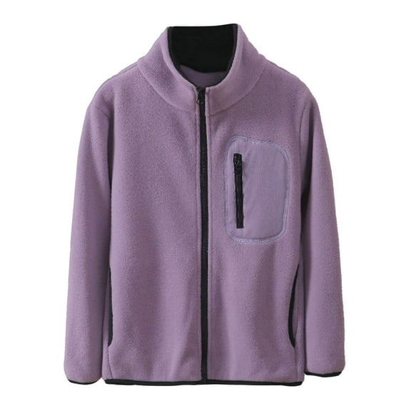 Kiijoy Big Boys Fleece Warm Jacket Thermal Zip Up Sweatshirt Outerwear, Sizes 9-10