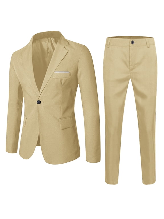 Big Boys Formal Suit Solid Single Blazer Pants Outfits, Sizes 10-11
