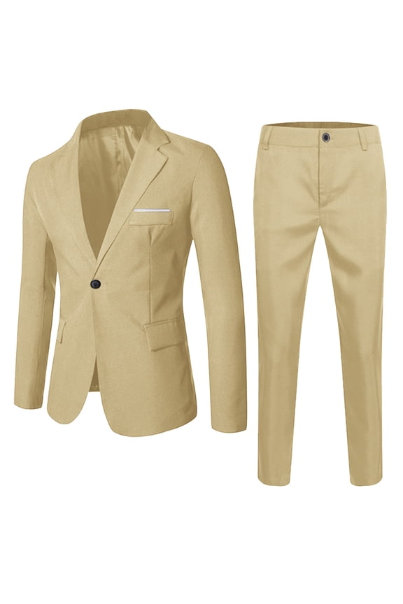 Big Boys Formal Suit Solid Single Blazer Pants Outfits, Sizes 11-12