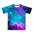 thumbnail image 1 of Kiijoy Big Boys Galaxy Shirt Starry Sky Print Short Sleeve T-Shirt Unisex Kids Tee Top, 1 of 2