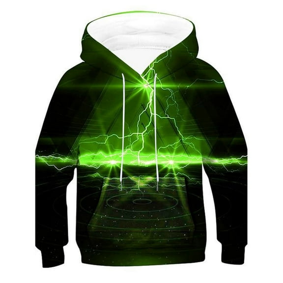 Kiijoy Big Boys Hoodie 3D Printed Fashion Hooded Sweatshirt with Pockets, Sizes 7-8