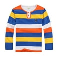 thumbnail image 1 of Kiijoy Big Boys Long Sleeve Striped T Shirt Kids Casual Henley T-Shirt, Sizes 3-14, 1 of 3