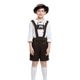 thumbnail image 1 of Kiijoy Big Boys Oktoberfest Long Sleeve Shirt Suspender Shorts with Hat 3Pcs Set, 1 of 8