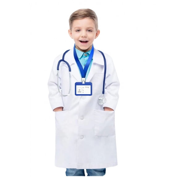 Kiijoy Big Boys Outfits Children White Lab Coat Dress Up Set, Sizes 9-10